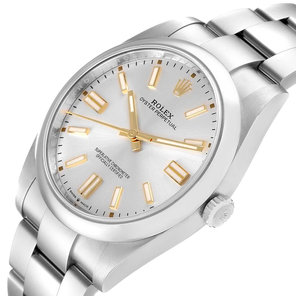 

Rolex Silver Stainless Steel Oyster Perpetual Automatic 124300 Men's Wristwatch 41 MM