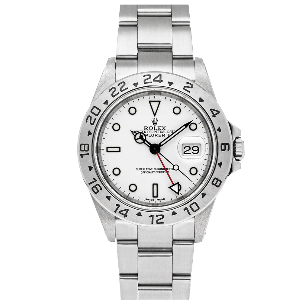 

Rolex White Stainless Steel Explorer II 16570 Men's Wristwatch 40 MM