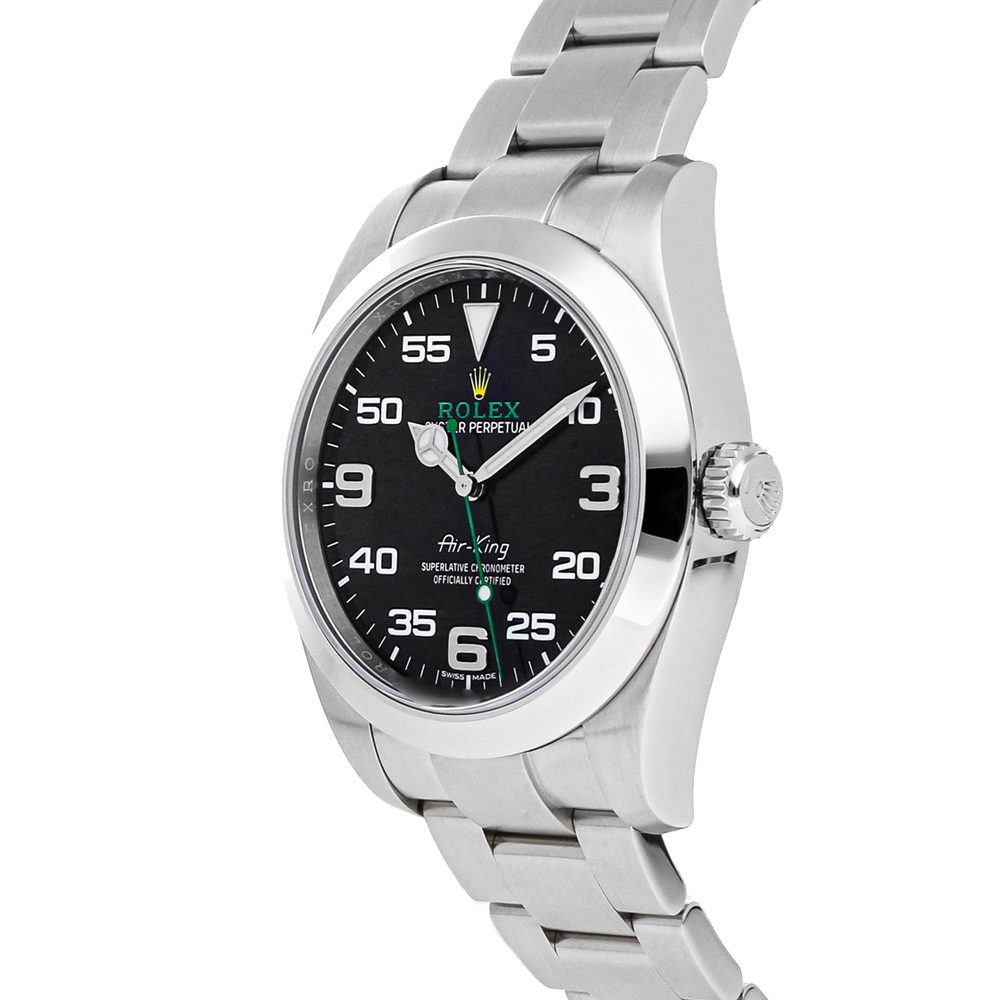 

Rolex Black Stainless Steel Air-King 116900 Men's Wristwatch 40 MM