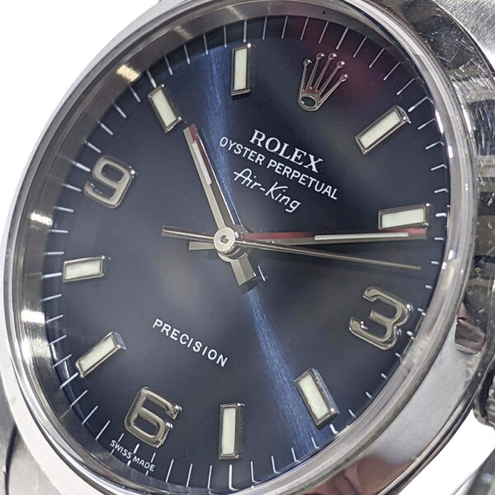 

Rolex Blue Stainless Steel Air King14000 Men's Wristwatch 34 MM
