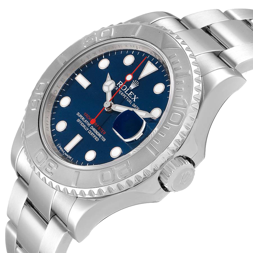 

Rolex Blue Platinum And Stainless Steel Yachtmaster 116622 Men's Wristwatch 40 MM