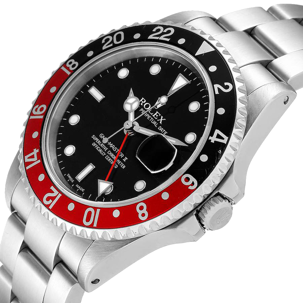 

Rolex Black Stainless Steel GMT Master II 16710 Men's Wristwatch 40 MM