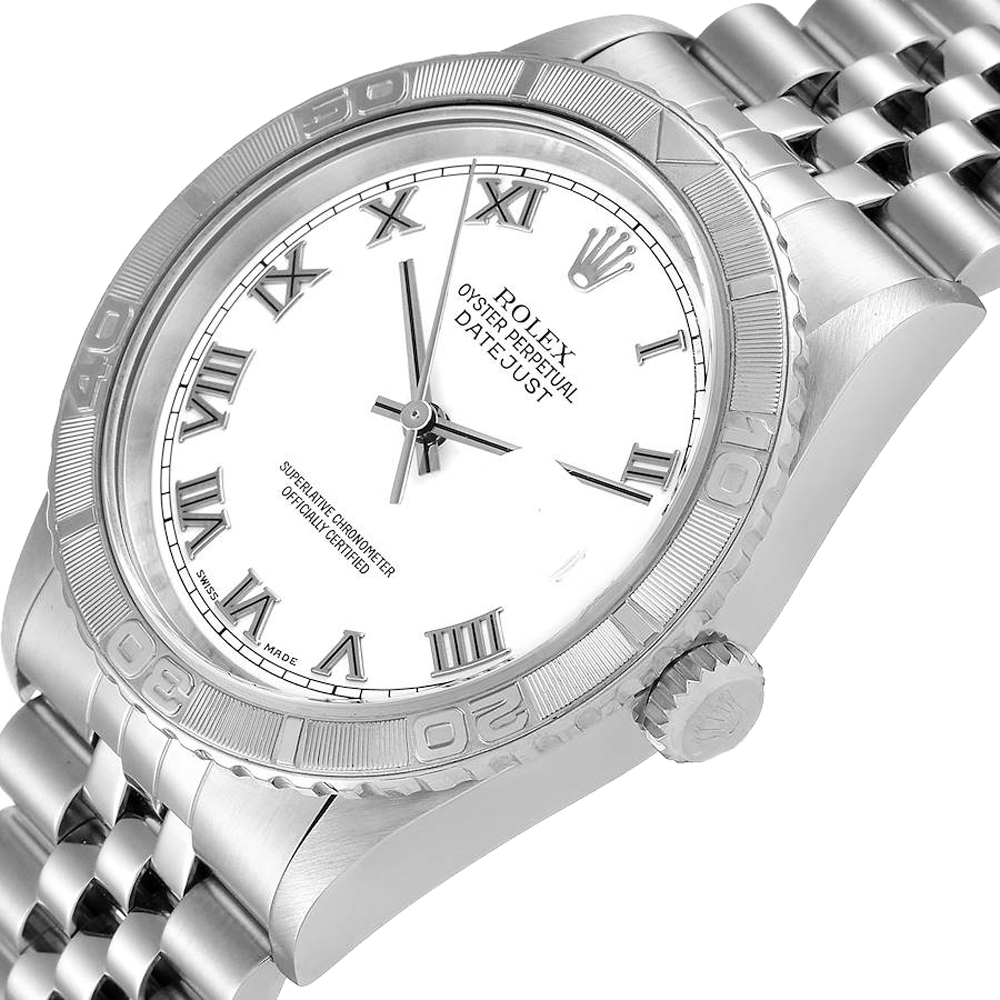 

Rolex White 18K White Gold And Stainless Steel Turnograph Datejust 16264 Men's Wristwatch 36 MM