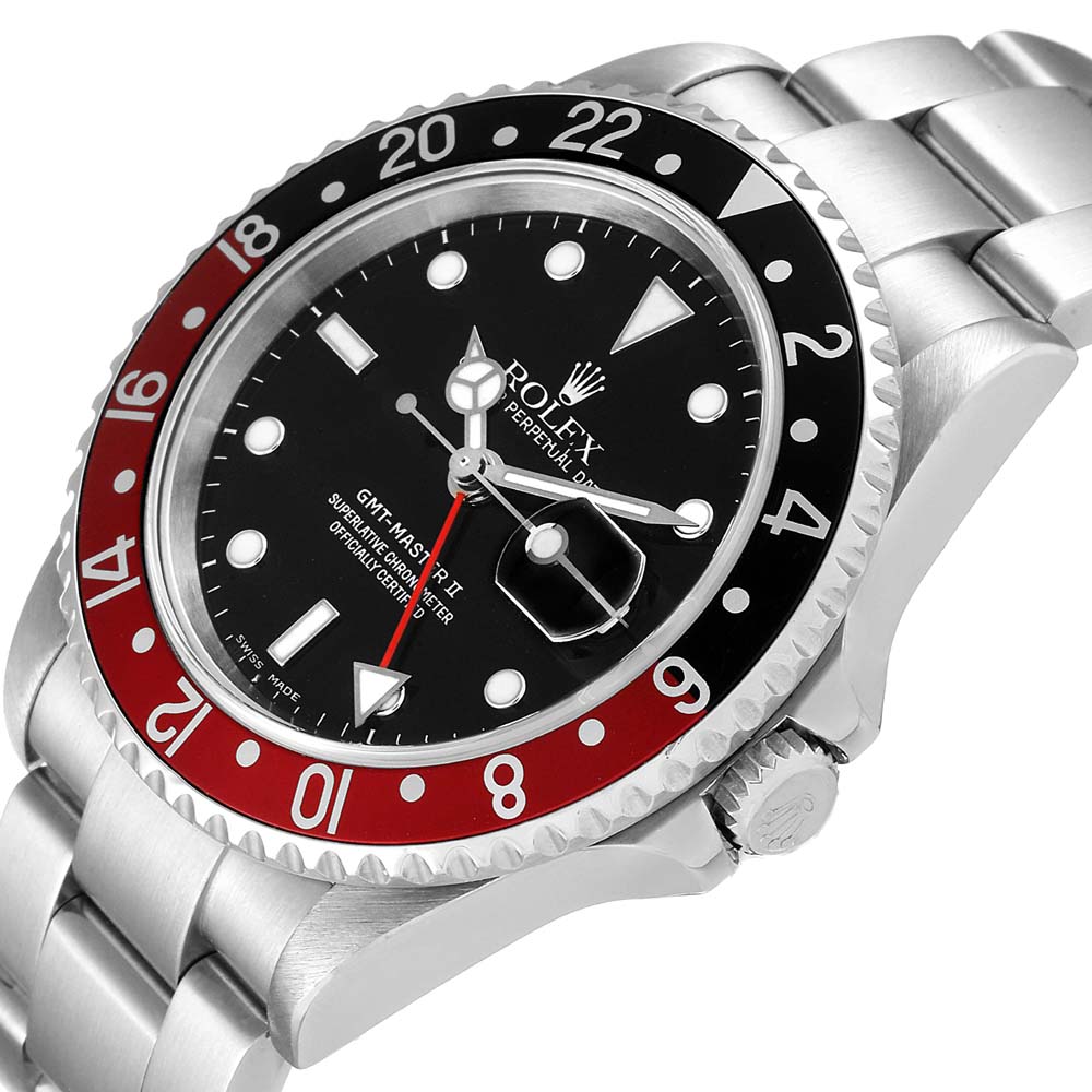 

Rolex Black Stainless Steel GMT Master II Coke 16710 Men's Wristwatch 40 MM