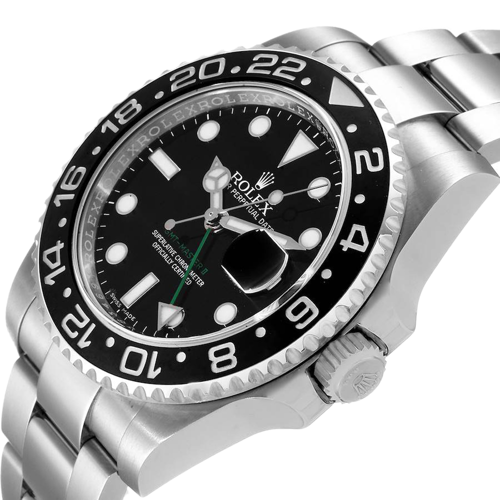 

Rolex Black Stainless Steel GMT Master II 116710 Men's Wristwatch 40 MM