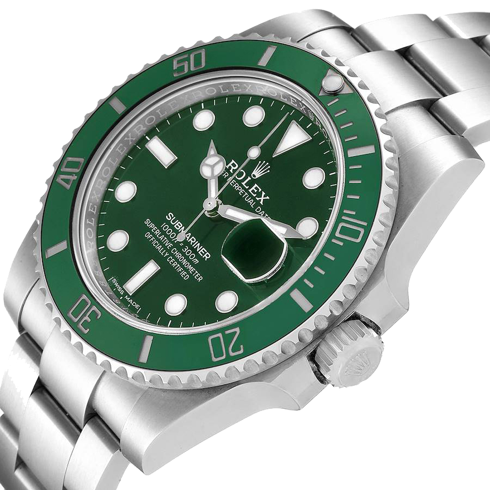 

Rolex Green Stainless Steel Submariner Hulk 116610 Men's Wristwatch 40 MM