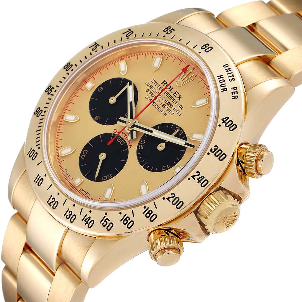 

Rolex Champagne 18K Yellow Gold Cosmograph Daytona Chronograph 116528 Men's Wristwatch 40 MM