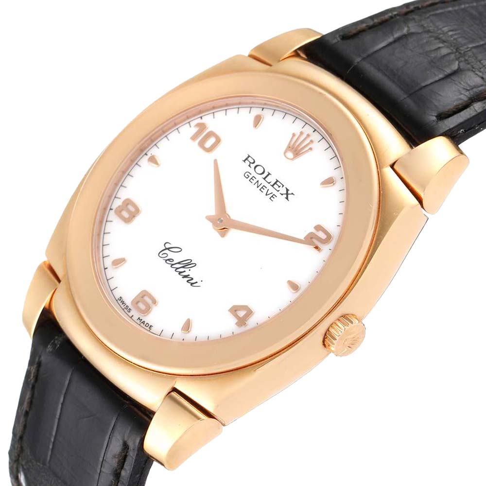 

Rolex White 18K Rose Gold Cellini Cestello 5330 Men's Wristwatch 36 MM