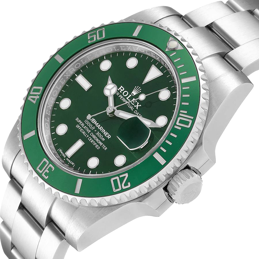 

Rolex Green Stainless Steel Submariner Hulk 116610 Men's Wristwatch 40 MM