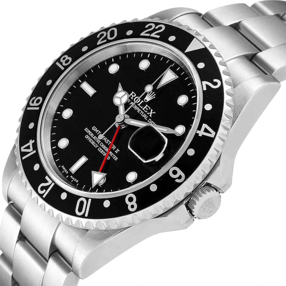 

Rolex Black Stainless Steel GMT Master II 16710 Men's Wristwatch 40 MM