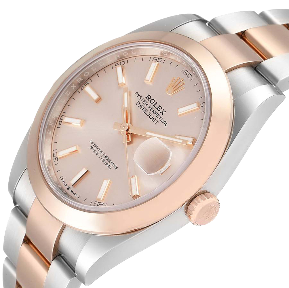 

Rolex Salmon 18K Rose Gold And Stainless Steel Datejust 126301 Men's Wristwatch 41 MM, Pink