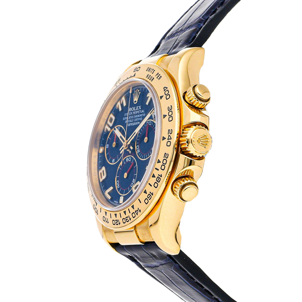 

Rolex Blue 18K Yellow Gold Daytona Cosmograph 116518 Men's Wristwatch 40 MM