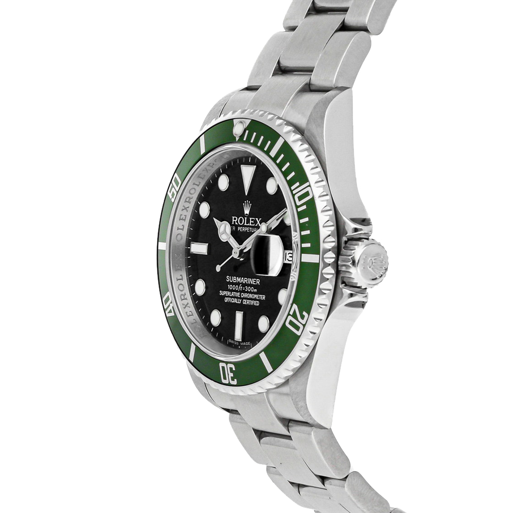 

Rolex Black Stainless Steel Submariner Date "Kermit" 16610LV Men's Wristwatch 40 MM