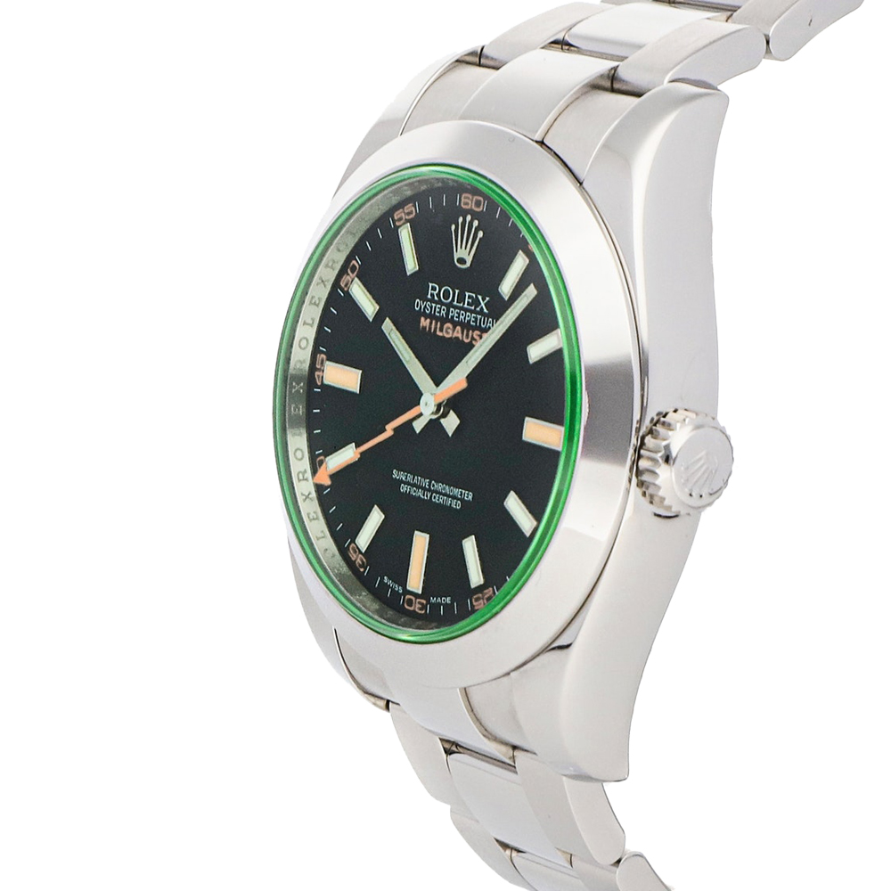 

Rolex Black Stainless Steel Milgauss 116400GV Men's Wristwatch 40 MM