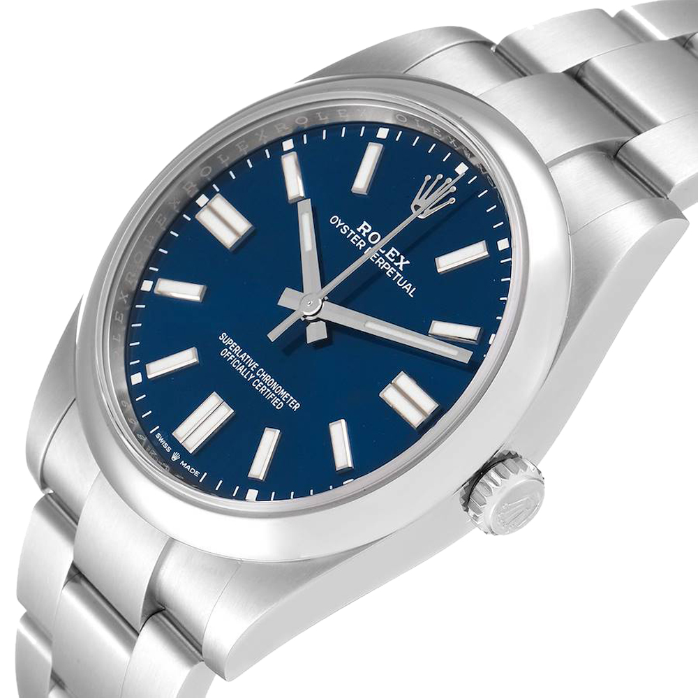 

Rolex Blue Stainless Steel Oyster Perpetual 124300 Automatic Men's Wristwatch 41 MM