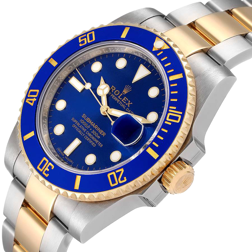 

Rolex Blue 18K Yellow Gold And Stainless Steel Submariner 116613 Men's Wristwatch 40 MM