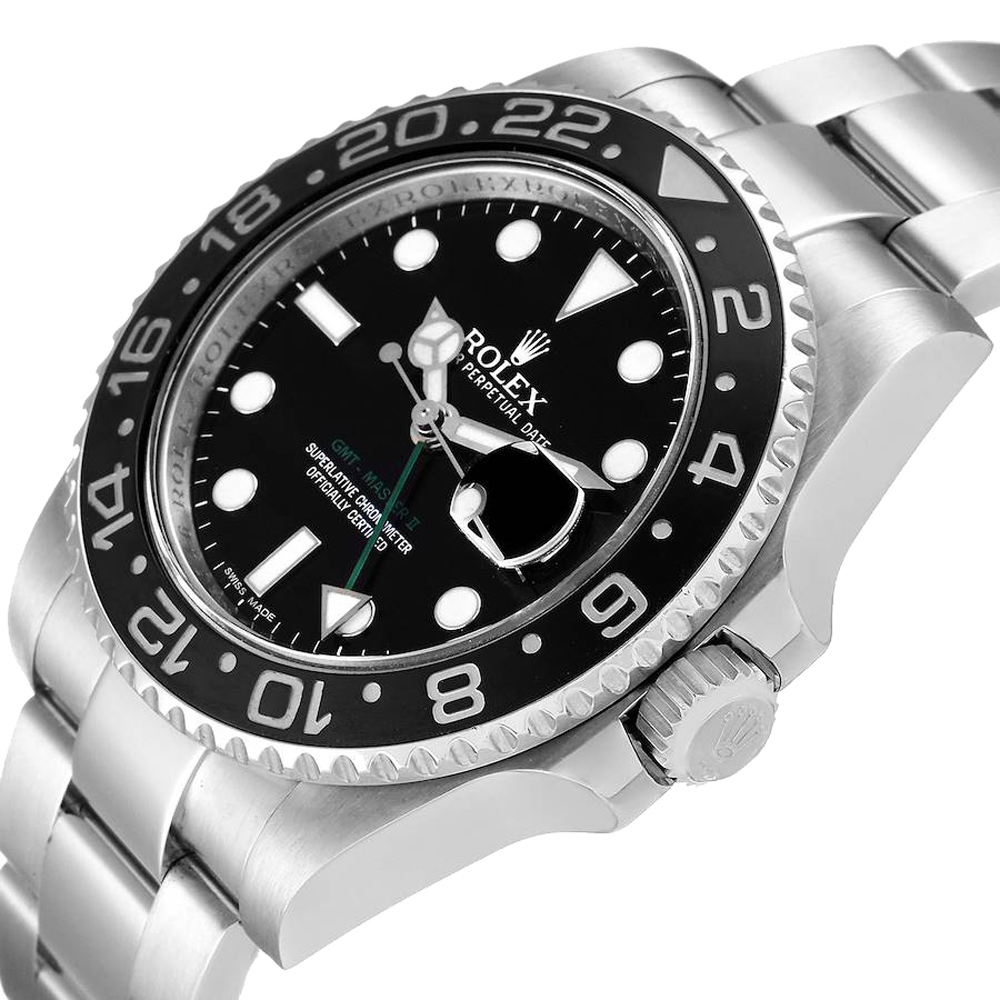 

Rolex Black Stainless Steel GMT Master II 116710 Men's Wristwatch 40 MM