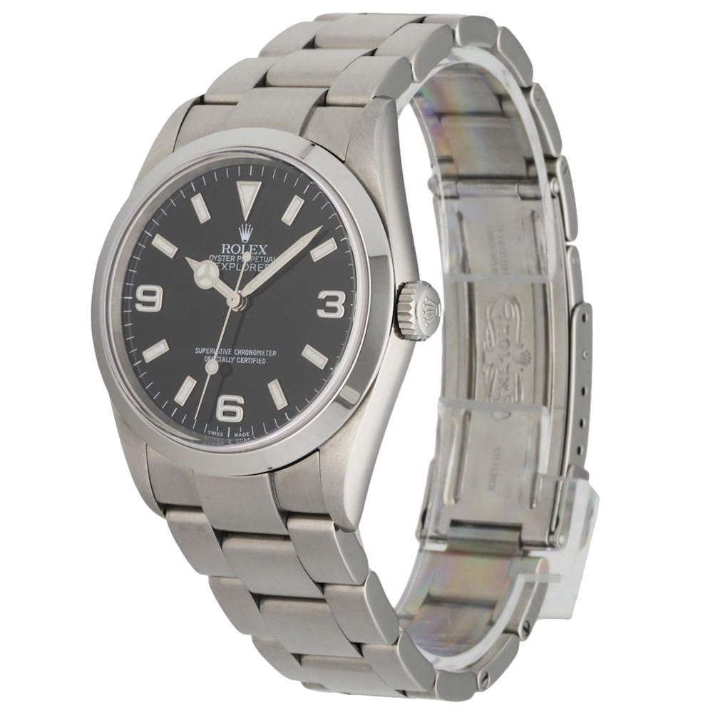 

Rolex Black Stainless Steel Explorer 114270 Men's Wristwatch 36 MM