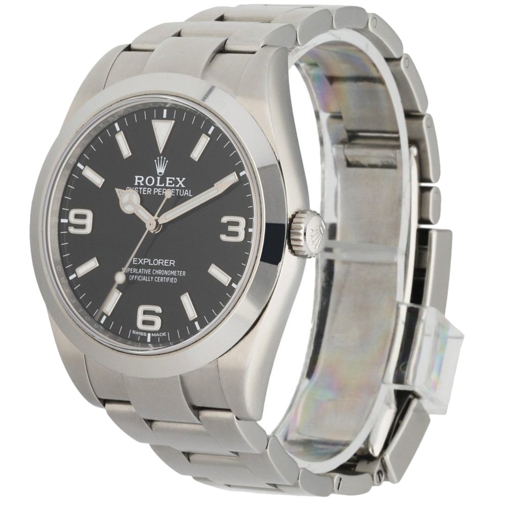 

Rolex Black Stainless Steel Explorer 214270 Men's Wristwatch 39 MM