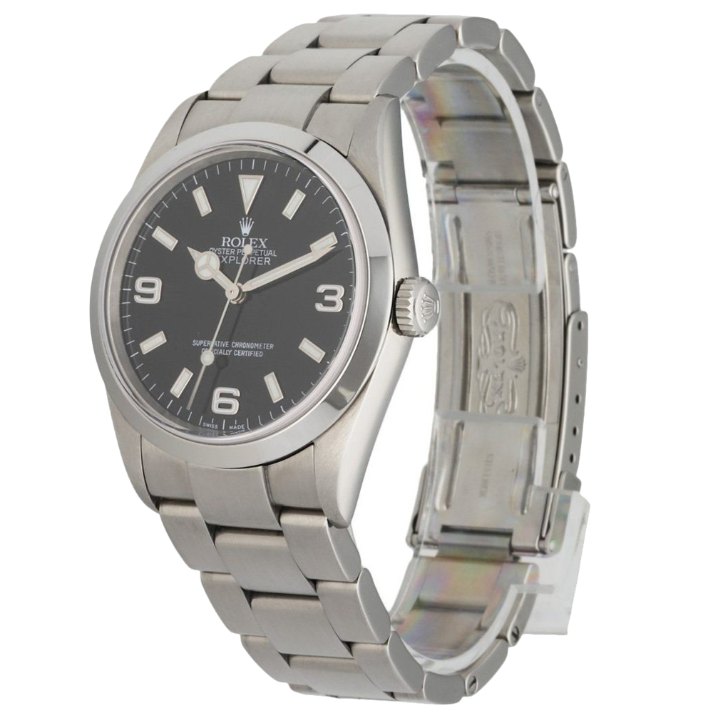 

Rolex Black Stainless Steel Explorer 114270 Men's Wristwatch 36 MM