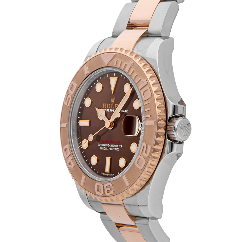 

Rolex Brown 18k Rose Gold And Stainless Steel Yacht-Master 268621 Men's Wristwatch 37 MM