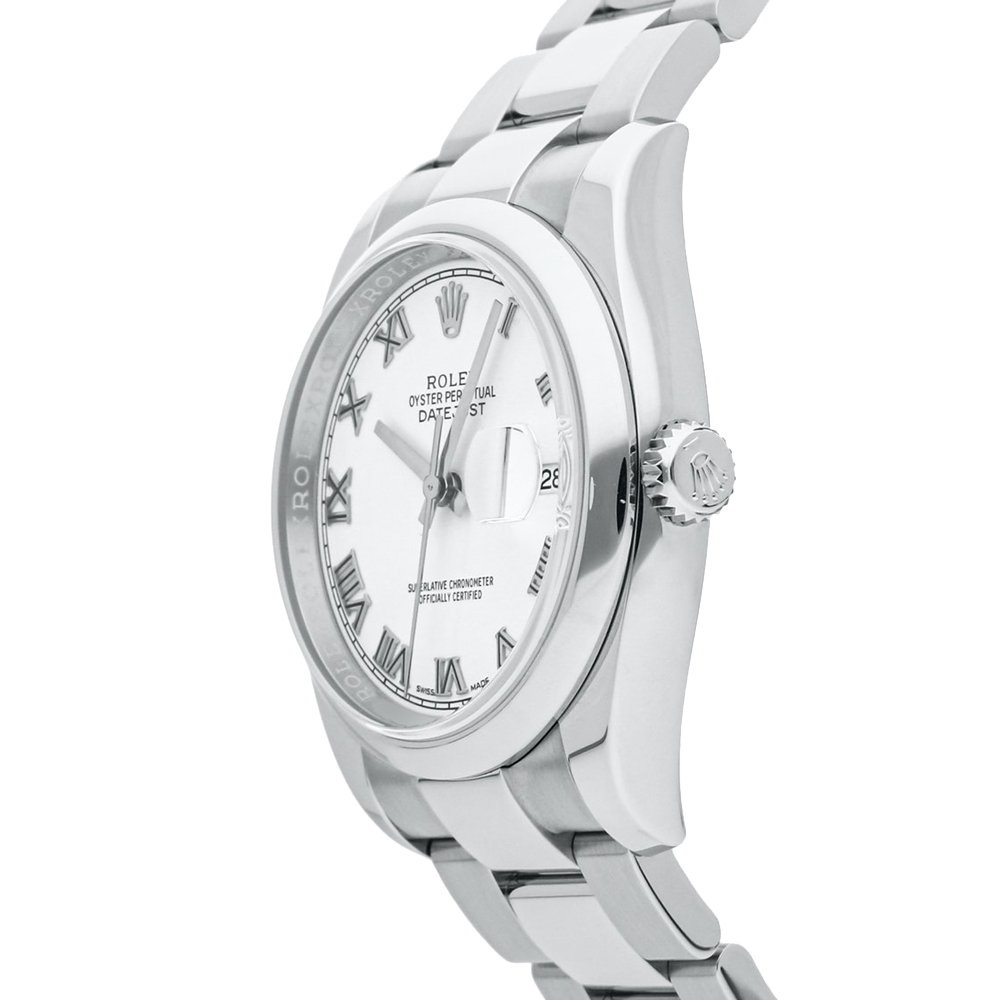 

Rolex White Stainless Steel Datejust 116200 Men's Wristwatch 36 MM