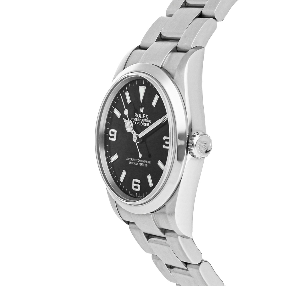 

Rolex Black Stainless Steel Explorer 114270 Men's Wristwatch 36 MM