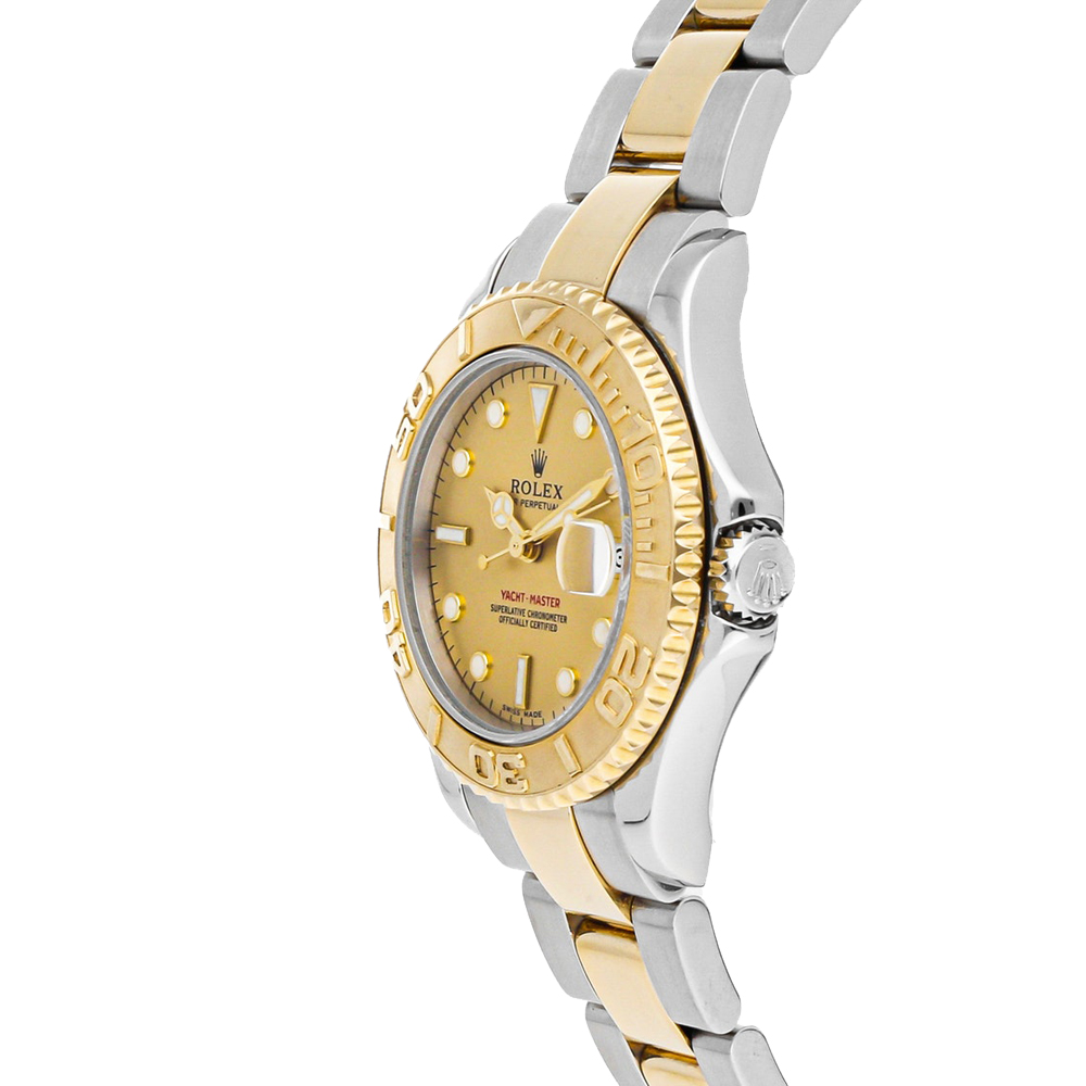 

Rolex Champagne 18K Yellow Gold And Stainless Steel Yacht-Master 68623 Men's Wristwatch 35 MM