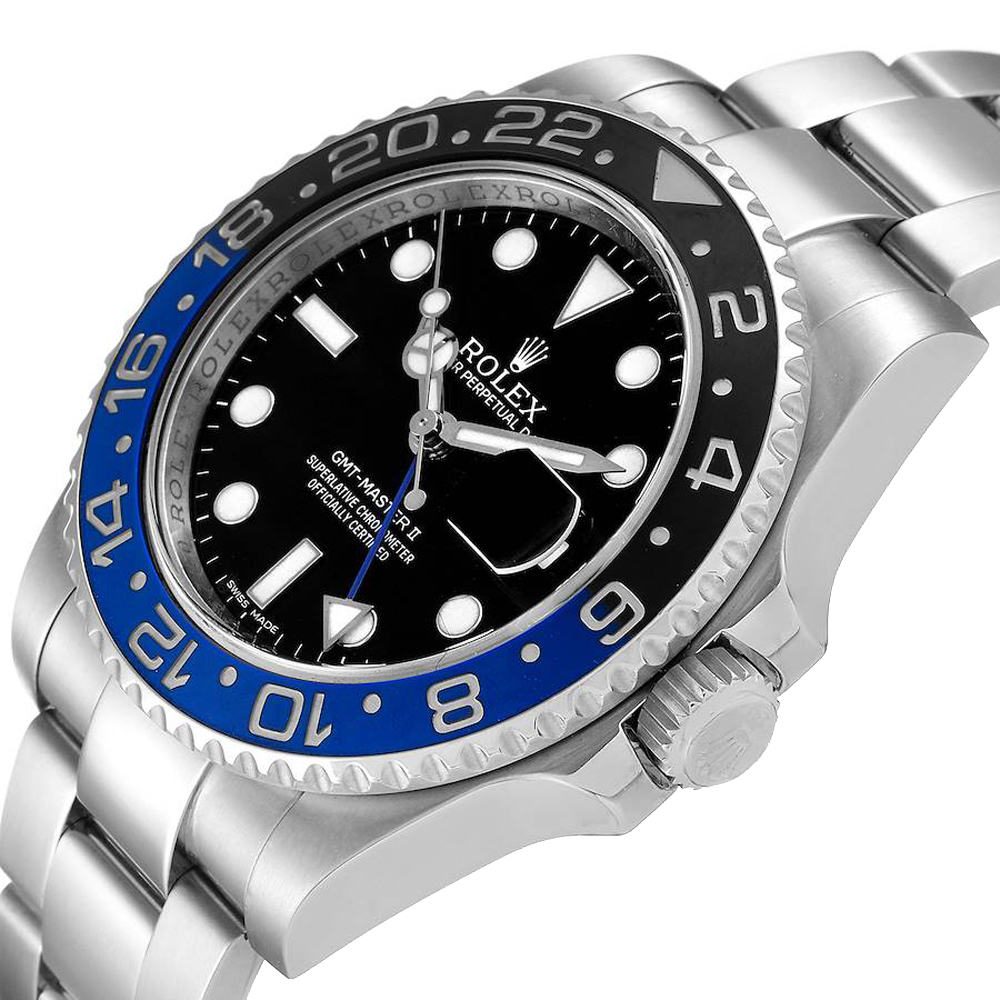 

Rolex Black Stainless Steel GMT Master II Batman 116710 Men's Wristwatch 40 MM