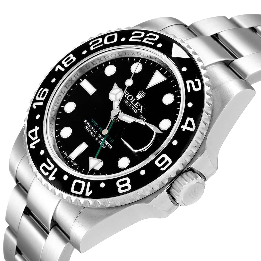 

Rolex Black Stainless Steel GMT Master II