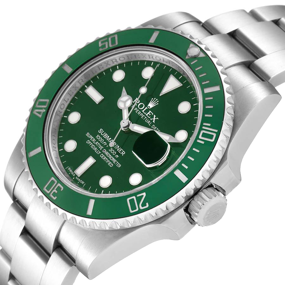 

Rolex Green Stainless Steel Submariner Hulk 116610LV Men's Wristwatch 40 MM