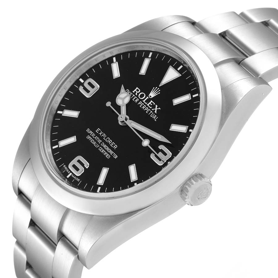 

Rolex Black Stainless Steel Explorer 214270 Men's Wristwatch 39 MM