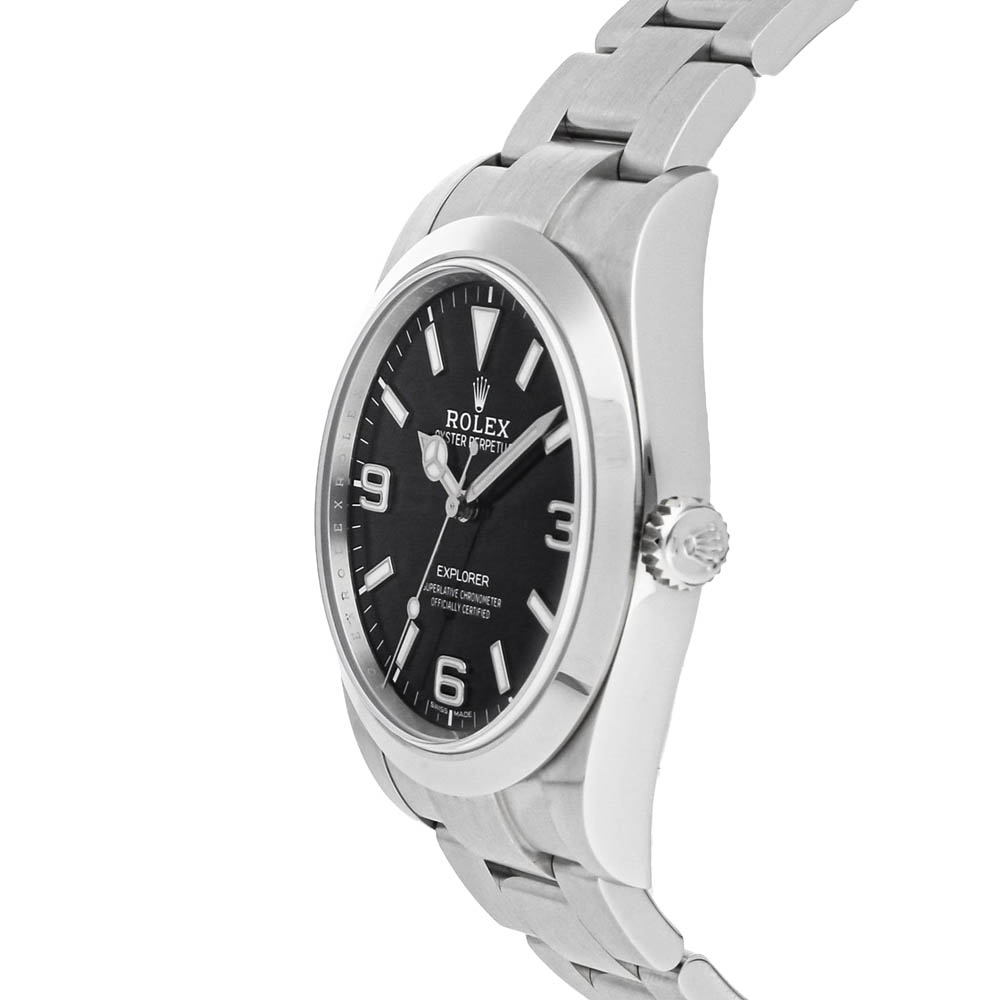 

Rolex Black Stainless Steel Explorer 214270 Men's Wristwatch 39 MM