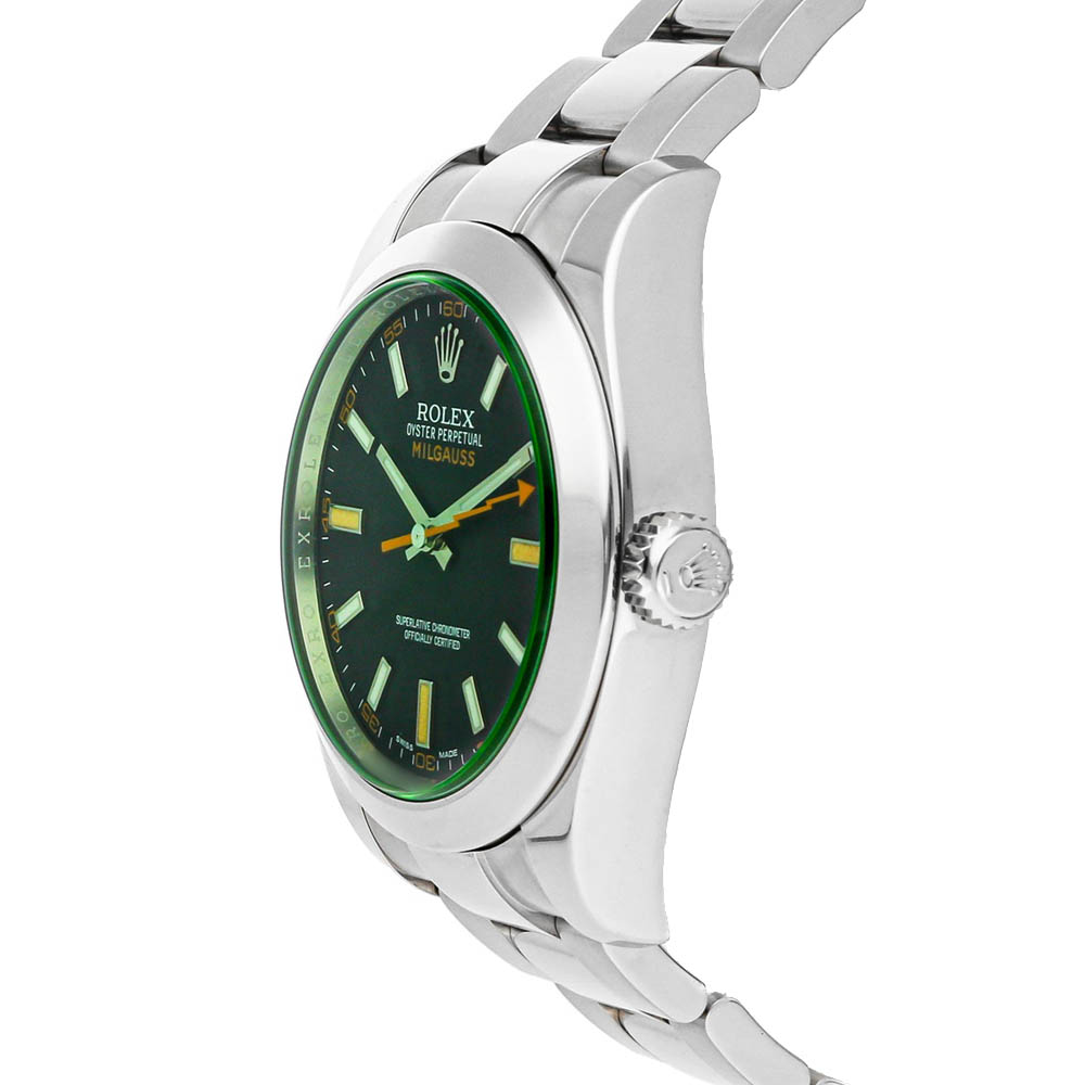 

Rolex Black Stainless Steel Milgauss 116400GV Men's Wristwatch 40 MM