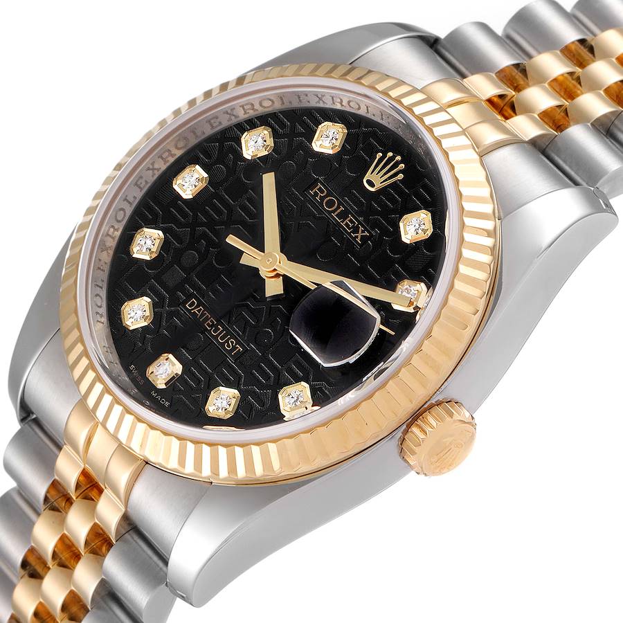 

Rolex Black Diamonds 18k Yellow Gold And Stainless Steel Datejust 116233 Men's Wristwatch 36 MM