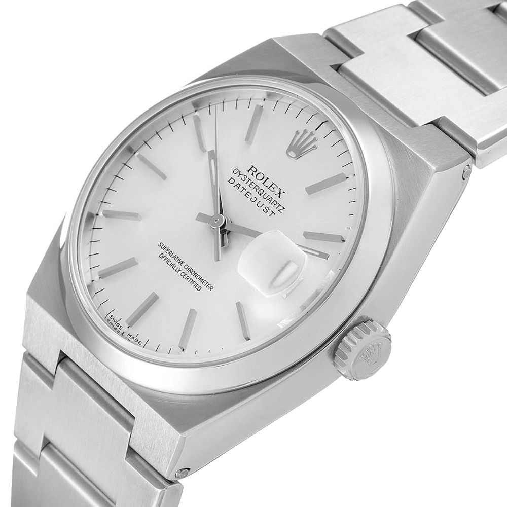 

Rolex Silver Stainless Steel Oysterquartz Datejust 17000 Men's Wristwatch 36 MM