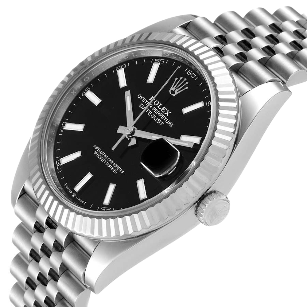 

Rolex Black 18K White Gold And Stainless Steel Datejust 126334 Men's Wristwatch 41 MM