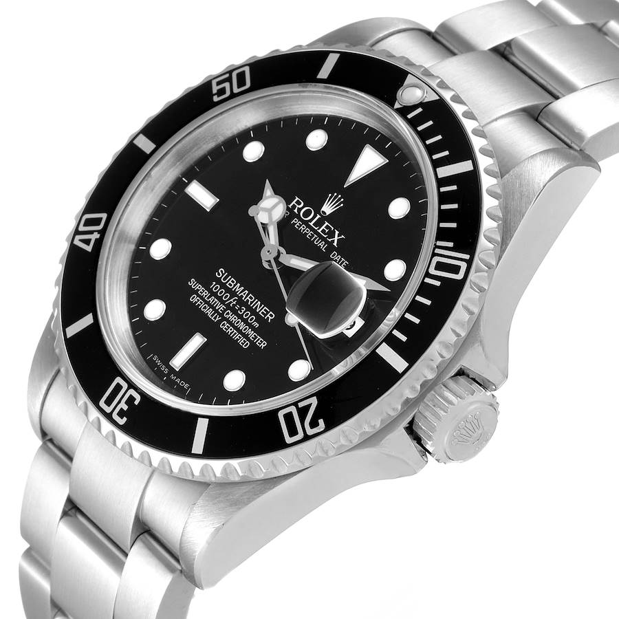 

Rolex Black Stainless Steel Submariner 16610 Men's Wristwatch 40 MM