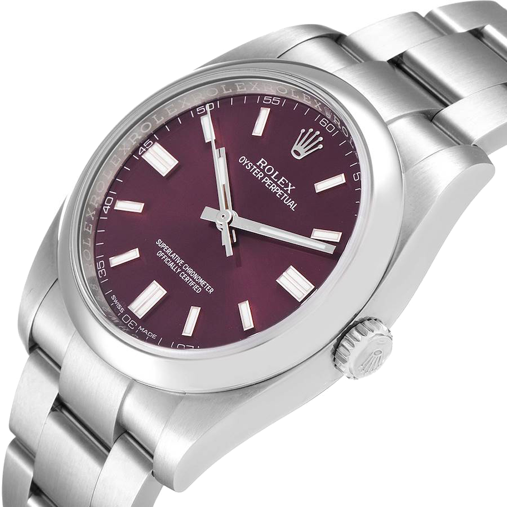 

Rolex Red Grape Stainless Steel Oyster Perpetual 116000 Men's Wristwatch