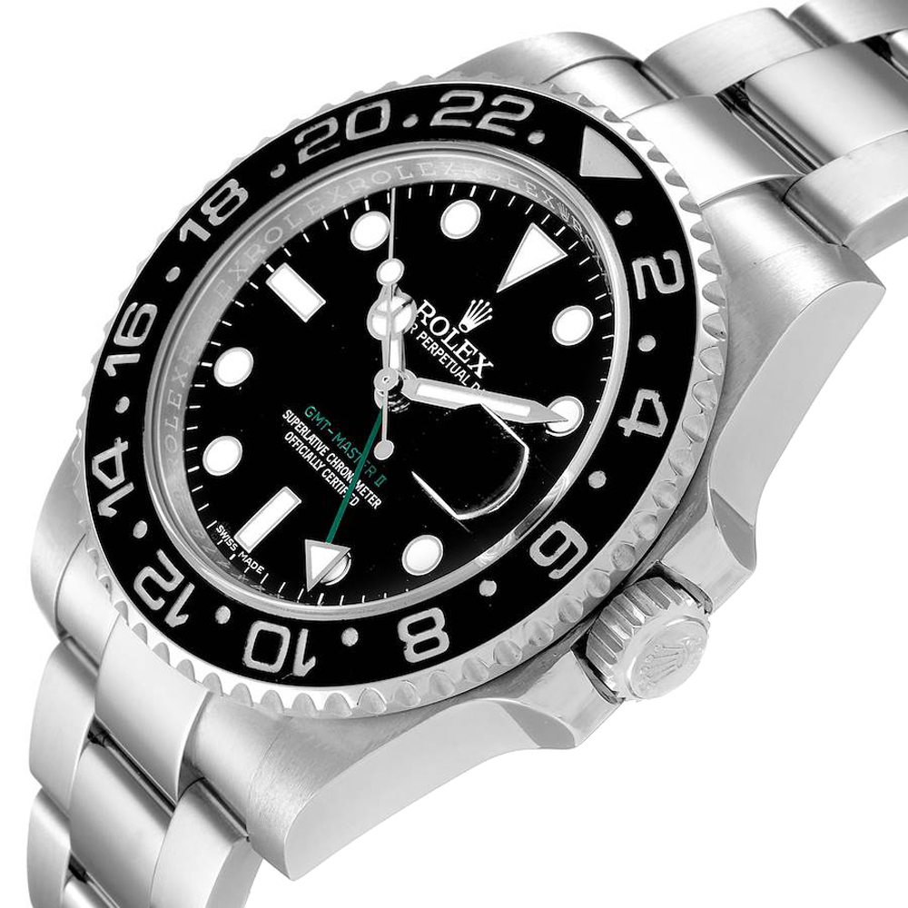 

Rolex Black Stainless Steel GMT Master II 116710 Men's Wristwatch
