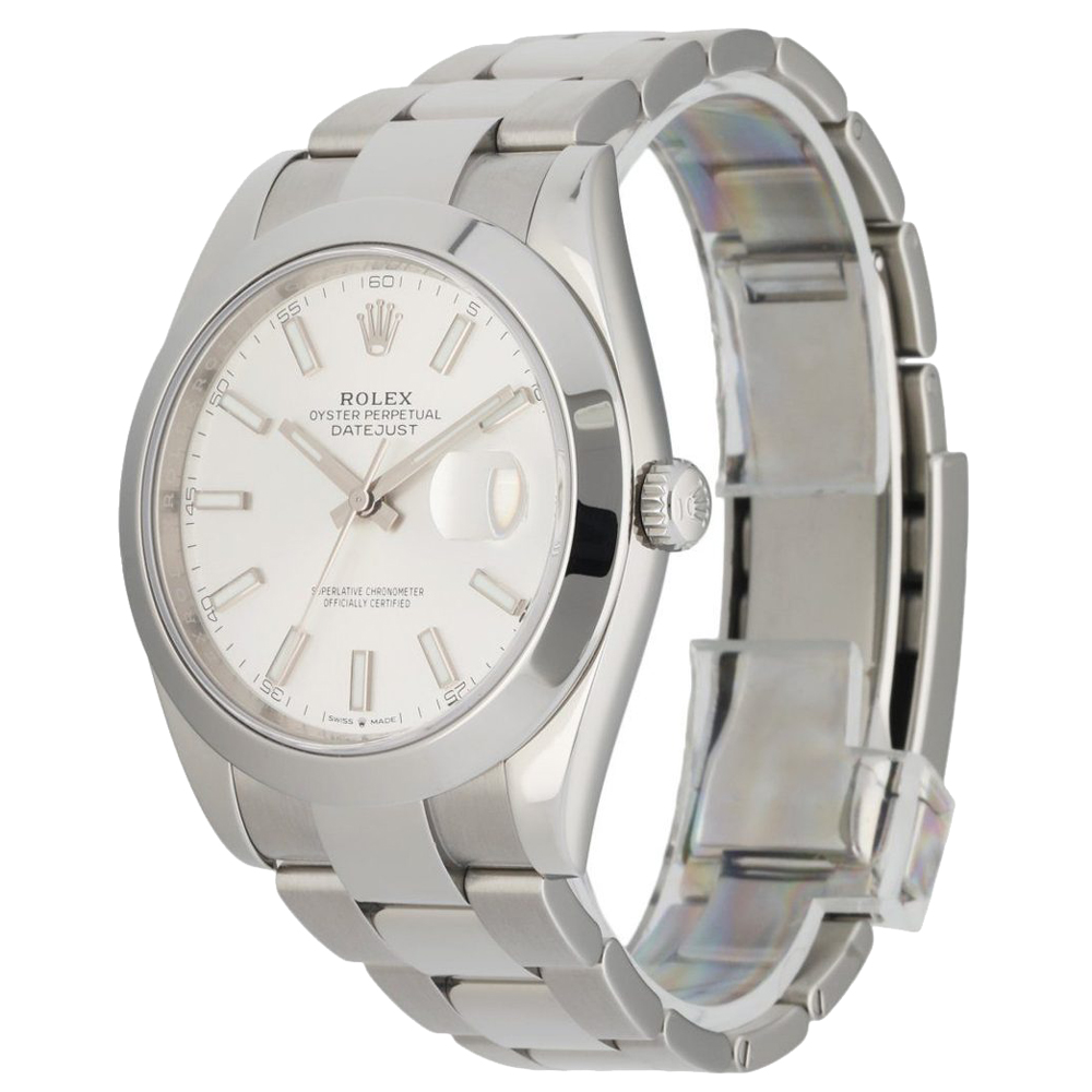 

Rolex Silver Stainless Steel Datejust 126300 Men's Wristwatch 41 MM