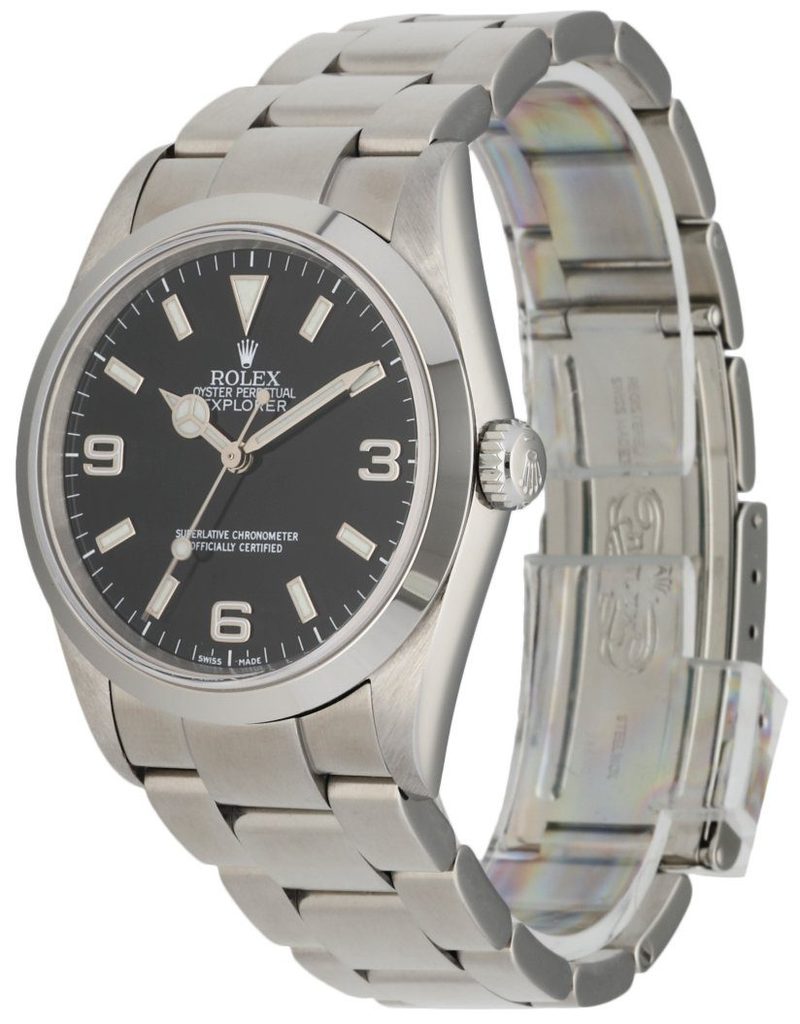 

Rolex Black Stainless Steel Explorer 114270 Men's Wristwatch 36 MM