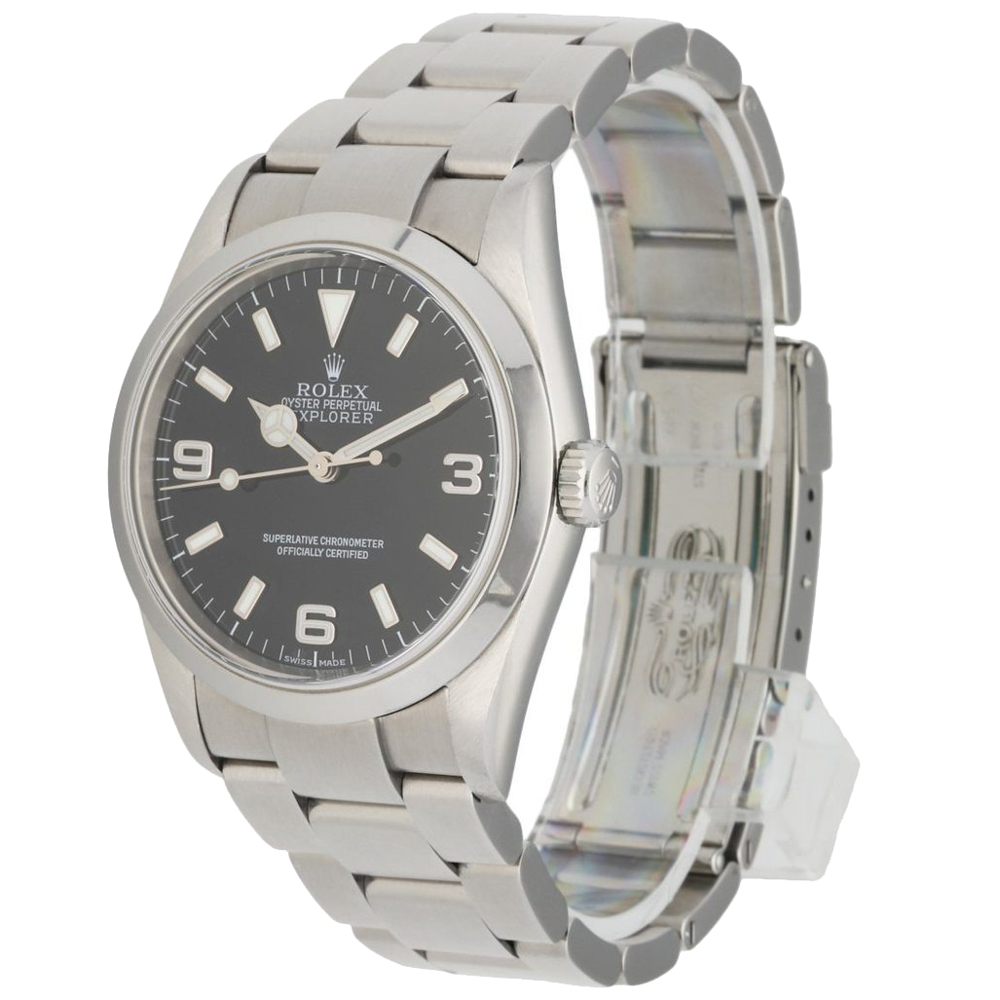

Rolex Black Stainless Steel Explorer 114270 Men's Wristwatch 36 MM