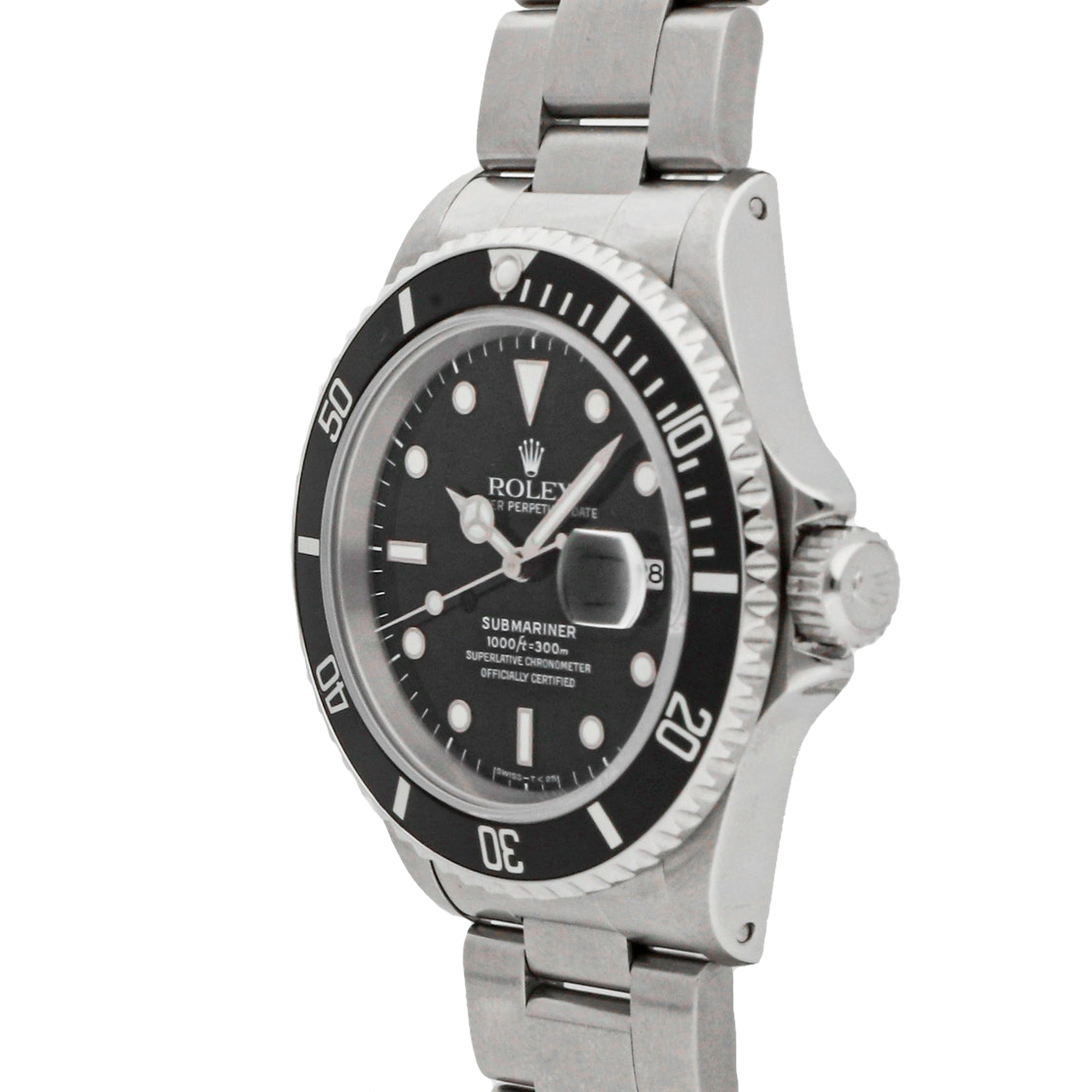 

Rolex Black Stainless Steel Submariner Date 16610 Men's Wristwatch