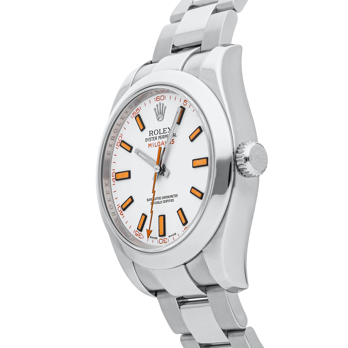 

Rolex White Stainless Steel Milgauss 116400 Men's Wristwatch
