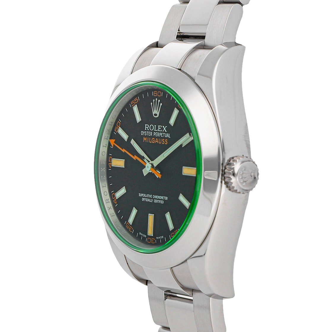 

Rolex Black Stainless Steel Milgauss 116400GV Men's Wristwatch