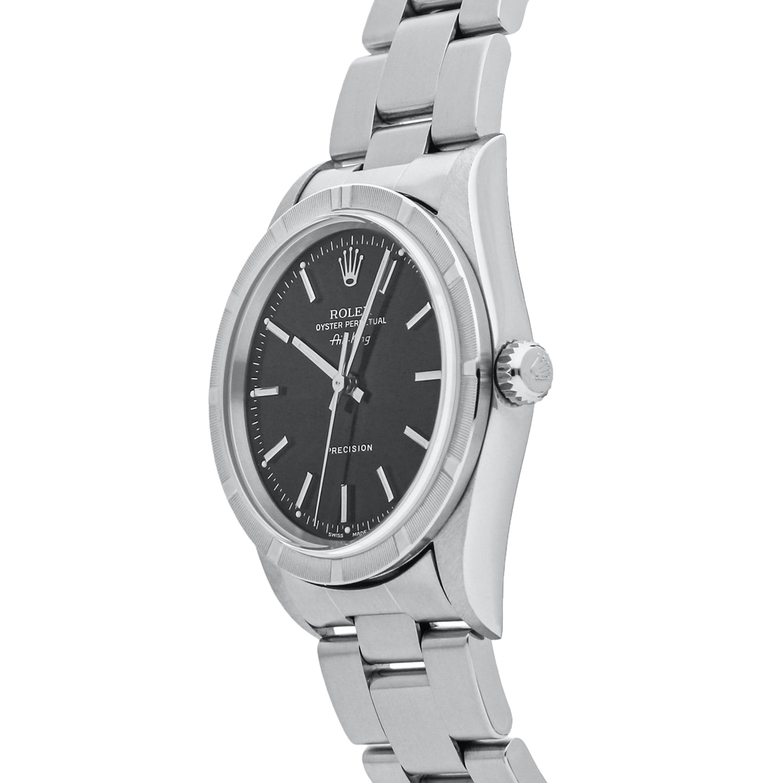 

Rolex Black Stainless Steel Air-King 14000 Men's Wristwatch
