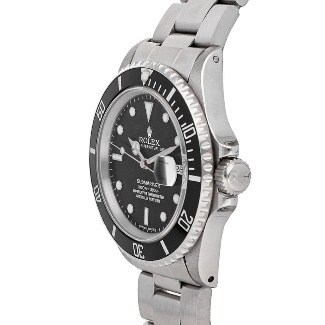 

Rolex Black Stainless Steel Submariner Date 16800 Men's Wristwatch