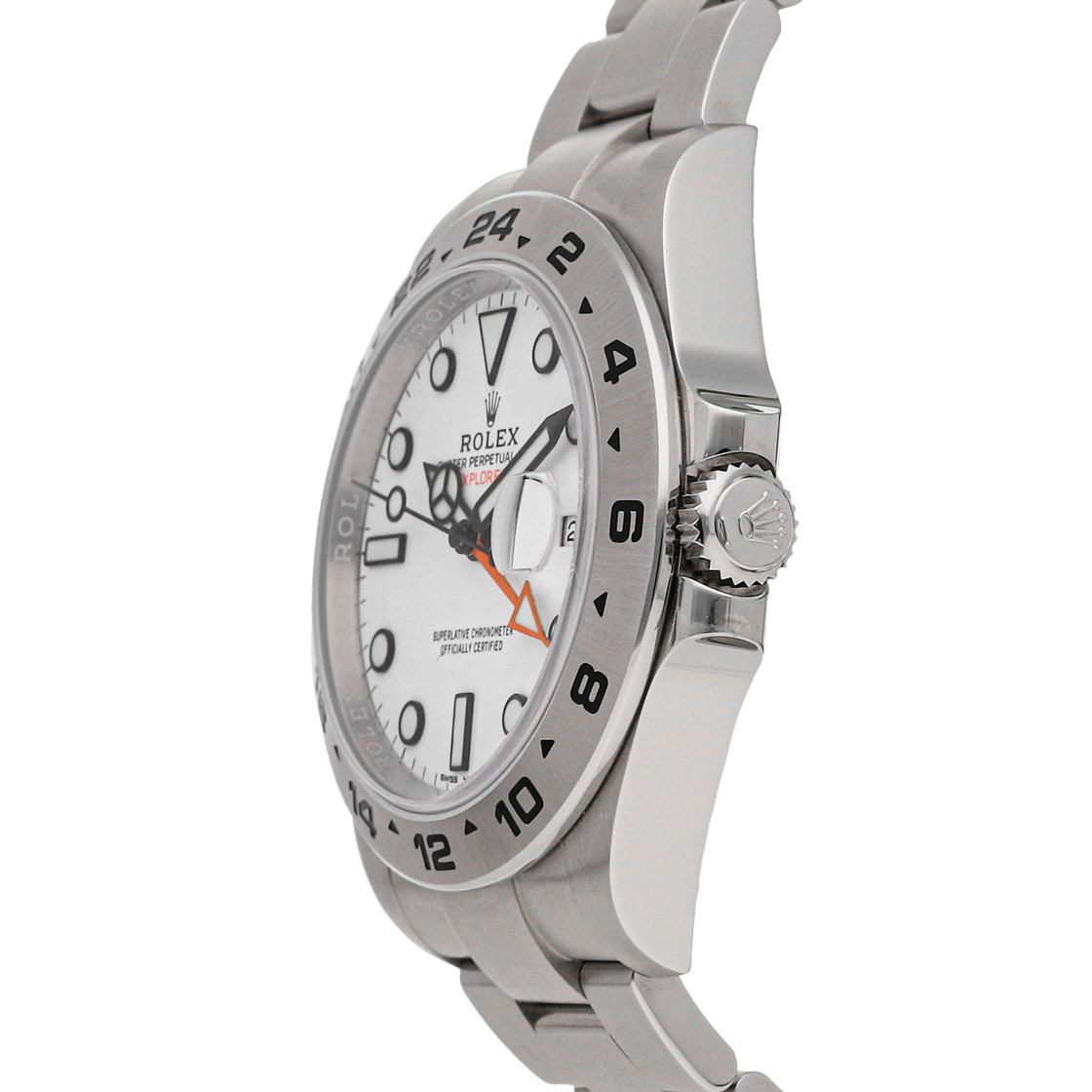 

Rolex White Stainless Steel Explorer II 216570 Men's Wristwatch