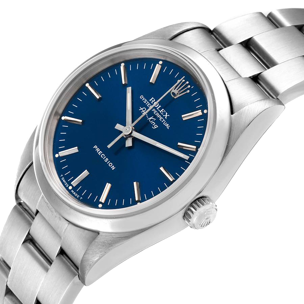 

Rolex Blue Stainless Steel Air King 14000 Men's Wristwatch